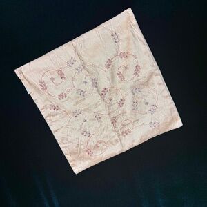 NWOT Pink and Silver Pillow Cover Only Vine Bling Embroidery 18 inch Square